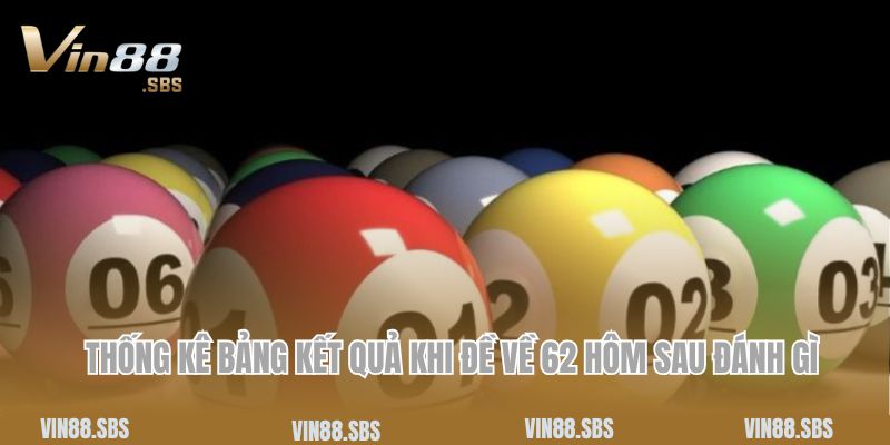 Sử dụng hình thức thống kê kết quả khi Đề về 62 hôm sau đánh con gì